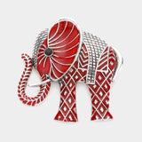 Stone Embellished Elephant Pin Brooch