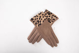 Women’s Leopard Cuff Winter Gloves – 3 Colors: Black