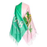  Pale Pink and Green Fashion Shawl Scarf 
