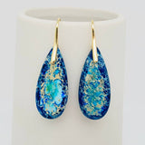 Colored Emperor Stone Geometric Agate Chakra Earrings - CS: C