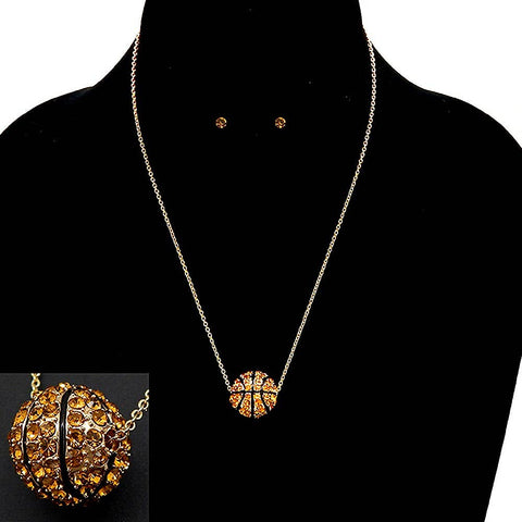 Pave Basketball Pendant Necklace