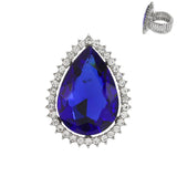Tear Drop Gemstone Stretch Ring: Royal