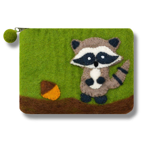 Felted Racoon Coin Purse