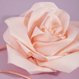 Satin Rose Flower Lariat Wrap Waist Belt: BK