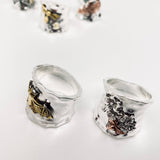Multi Styles of Retro Emboss Rings,Bee,Butterfly,Flower,Leaf: Bee / 8