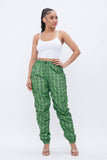 Plus Size Plaid Print Windbreaker Drawstring Jogger Pants: Red / 2-2-2 (1XL-2XL-3XL)