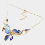 Enamel Leaf Vine Bib Necklace Set