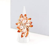 Marquise Crystal Cluster Stretch Ring: Gold Orange