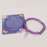 Gift for Mom Multi-style Pendant Amethyst Elastic Bracelets: Butterfly