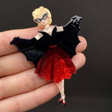 Halloween Masked Bar Woman Acrylic Brooch