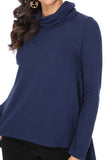 Lillian High-Low Knit Top: Navy / S