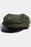 Faux Leather Trim Cabbie Cap: BU
