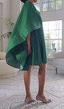 Wing Dress/Faux Silk/Poncho Dress/ Wing Sleeves-25032 Green: Plus size