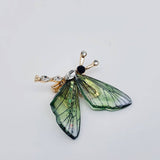 Resin Wings Rhinestone Butterfly Brooch