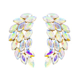 Marquise Gem Leaf Cluster Wing Earrings : Royal Blue