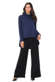 Lillian High-Low Knit Top: Navy / S