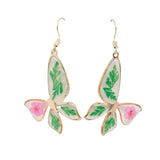 Narcissus & Ferns Butterfly Pressed Flowers Earrings 