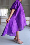 Ruffle Sleeve Swing Dress- Purple