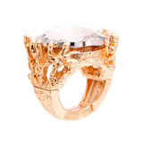 Gold Crystal Branch Ring: Color / Gold / Stretch to Fit