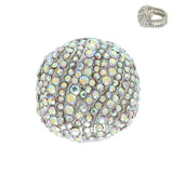 Crystal Rhinestone Pave Dome Stretch Ring: Red