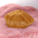 Flower Bling Studded Beret Hat