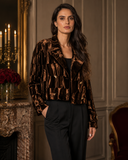 L3694-2 – Chocolate Gloss Cropped Blazer: M