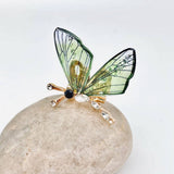Resin Wings Rhinestone Butterfly Brooch