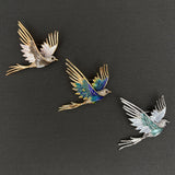 Flying Swallow Bird Enamel Brooch: C