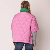 Pink and Green Quilted Poncho