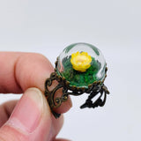 Colorful Baby's Breath Dried Flowers Classical Ring - PDF: Yellow