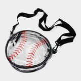 Baseball Transparent Round Crossbody Bag
: Black