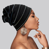 Bling Accented Turban Hat: White