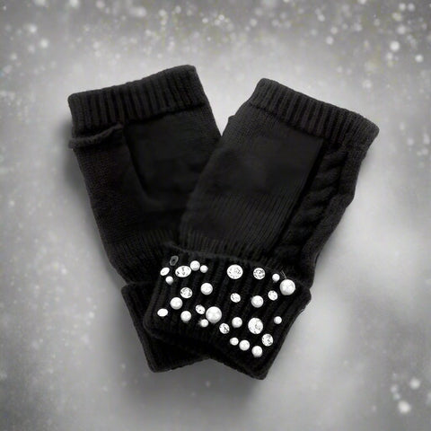 Pearl fingerless gloves