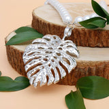 Palm Leaf Pendant Necklace Set