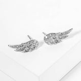 Crystal Stone Paved Wing Stud Earrings
: Silver