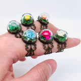 Colorful Baby's Breath Dried Flowers Classical Ring - PDF: Yellow