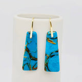 Colored Emperor Stone Geometric Agate Chakra Earrings - CS: C