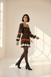 Lunar Orbit Mini Dress : Orange/Green / XL