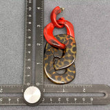 Geometric Leopard Color Acrylic Linked Charm Post Earrings