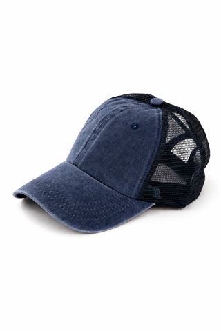 VIA FIORE Denim Baseball Cap Adjustable: Blue