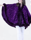 Purple Glitter Glam Poncho