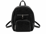 Via Fiore Rhinestone Mini Backpack – Glam Fashion Backpack: Black