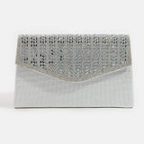 Rhinestone Trim Envelope Clutch Bag: S