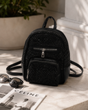 Via Fiore Rhinestone Mini Backpack – Glam Fashion Backpack: Black