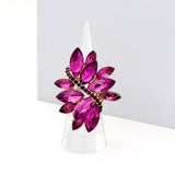 Marquise Crystal Cluster Stretch Ring: Gold Orange