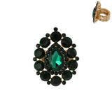 Drop Gem Stone Stretch Ring: Burgundy