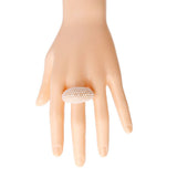 Cream Pearl Rounded Cocktail Ring: Cream / Gold / Stretch To Fit