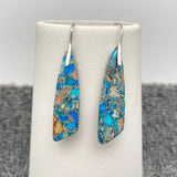 Colored Emperor Stone Geometric Agate Chakra Earrings - CS: F