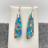 Colored Emperor Stone Geometric Agate Chakra Earrings - CS: C