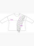 Pure Stretchy Cotton Plus Size Top With Distressed Slashing : BabyPink